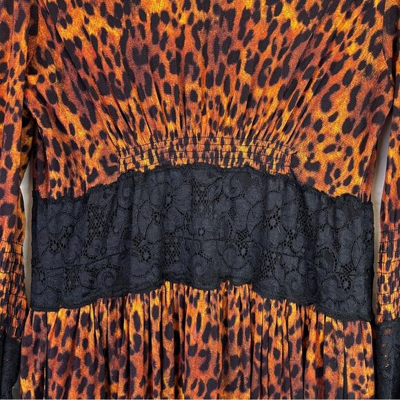 We are HAH Hot As Hell Dust Her Leopard Print Robe brown black - M - Picture 9 of 13